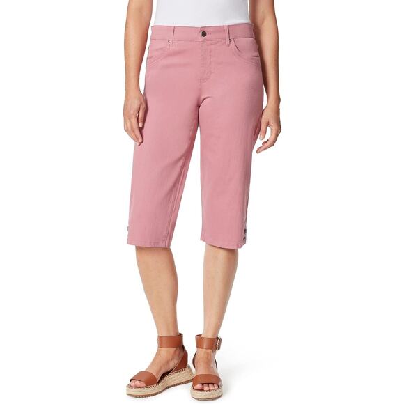 NWT Gloria Vanderbilt Women's Kaia Side Button Skimmer Short Camelia Pink Size 6 - Picture 1 of 3